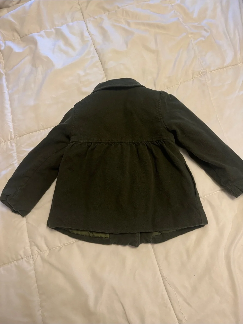 Old Navy Dark Olive Green Double-Breasted Pea Coat